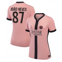 Camisa de Futebol Paris Saint-Germain Joao Neves #87 Equipamento Alternativo Mulheres 2024-25 Manga Curta